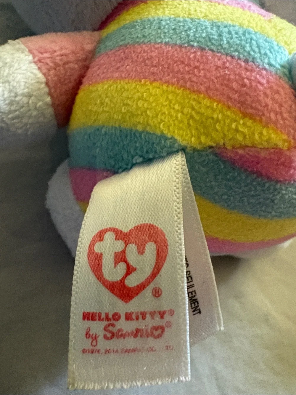 Hello Kitty Twin Plush Set - White with Pastel Stripe & Red Plaid